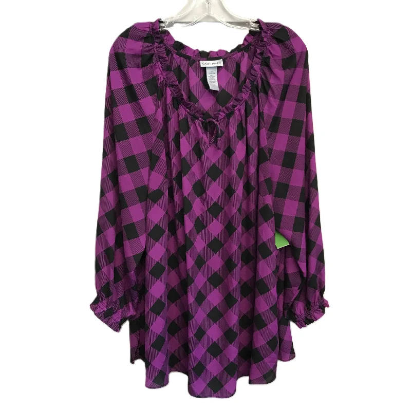 Women's Ruffled BlouseTop Long Sleeve By Catherines  Size: 2x