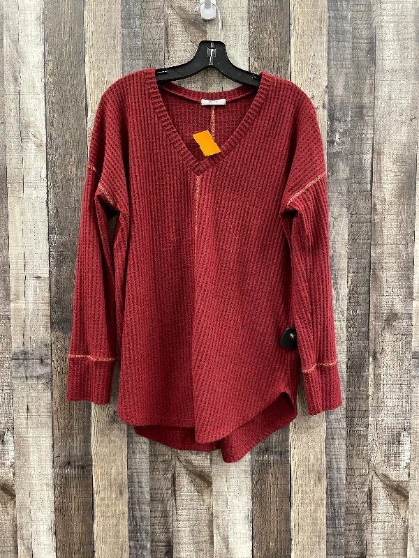 Women's Blouse with Shirt CollarTop Long Sleeve By Cherish  Size: M