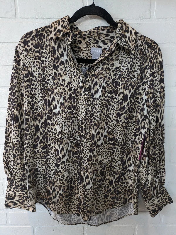 Women's Blouse with CollarTop Long Sleeve By Chicos  Size: S