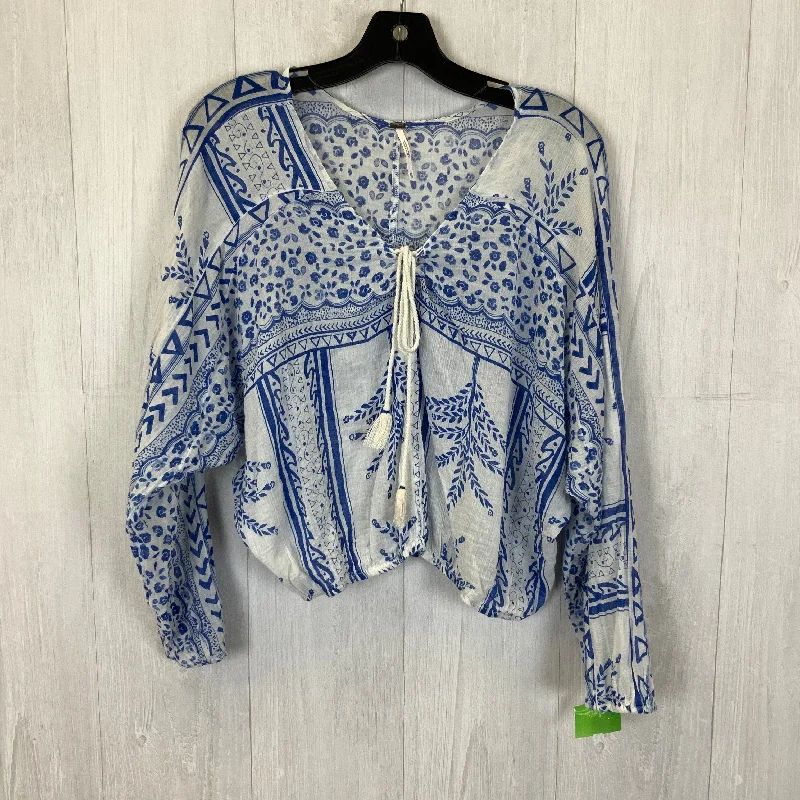 Women's Blouse with Low CollarTop Long Sleeve By Free People  Size: Xs