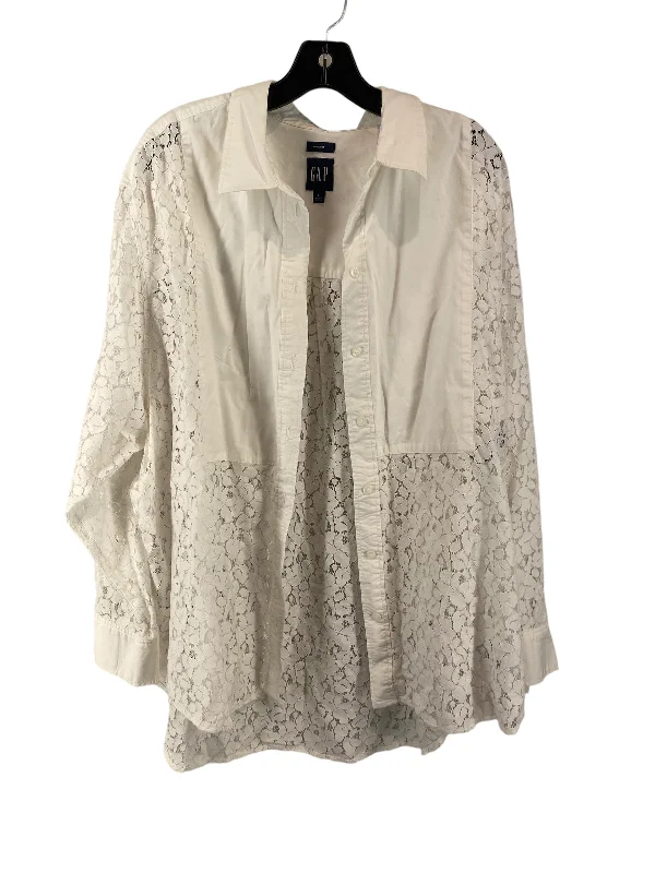 Women's Blouse with Collarless DesignTop Long Sleeve By Gap  Size: Xl