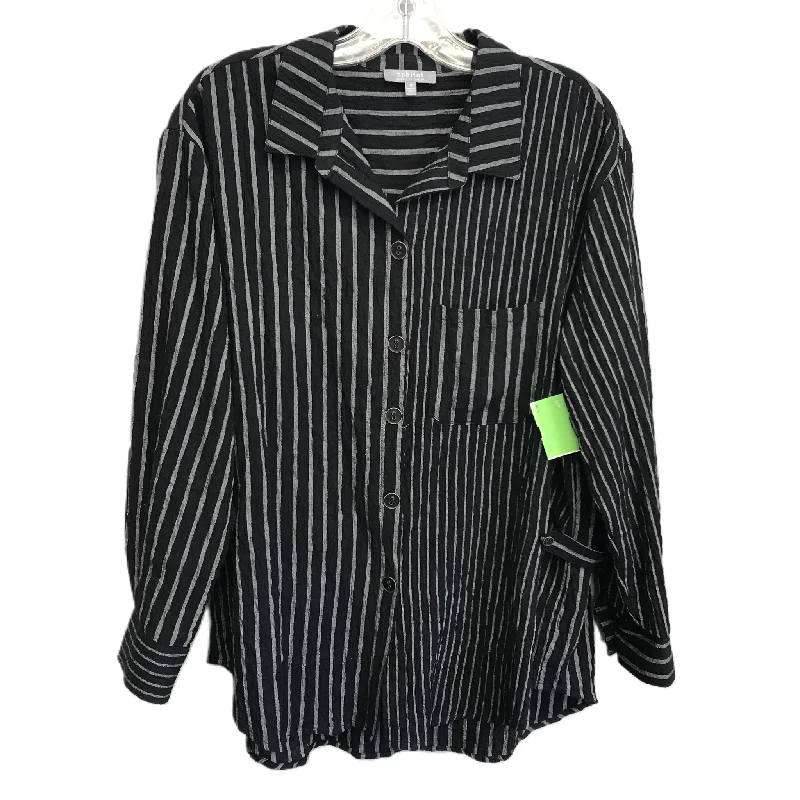 Women's Blouse with CollarTop Long Sleeve By Habitat  Size: M