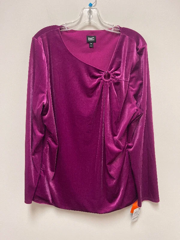 Women's Blouse with Square CollarTop Long Sleeve By Inc  Size: 2x