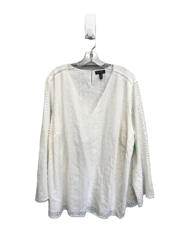 Women's Solid BlouseTop Long Sleeve By Jessica Simpson  Size: 3x