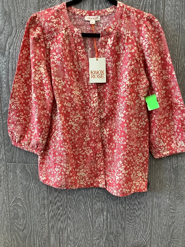 Women's Blouse with Sweetheart NeckTop Long Sleeve By Knox Rose  Size: Xs