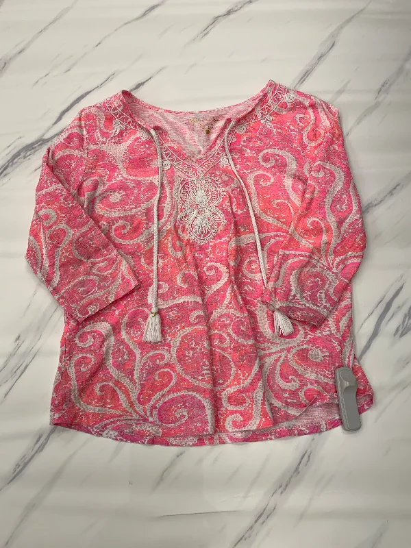 Women's Blouse with Rounded HemTop Long Sleeve By Lilly Pulitzer  Size: S