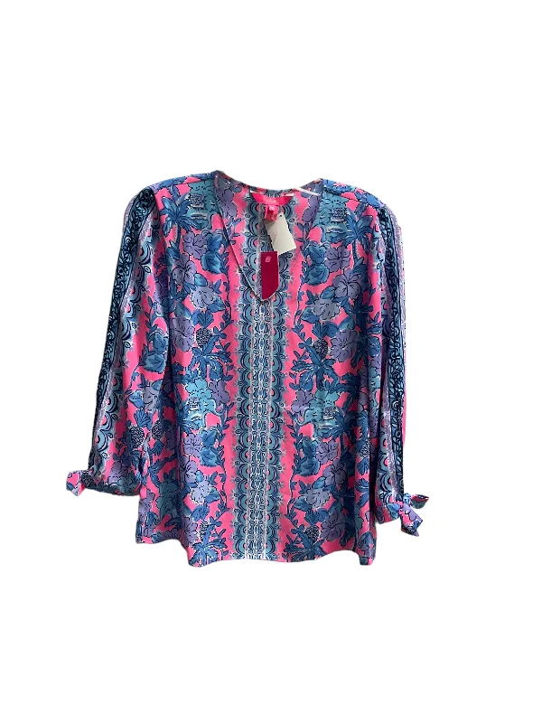 Women's Blouse with BeadsTop Long Sleeve By Lilly Pulitzer  Size: Xs