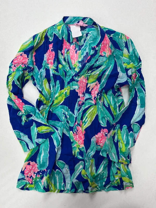 Women's High-Neck BlouseTop Long Sleeve By Lilly Pulitzer Size: Xxs