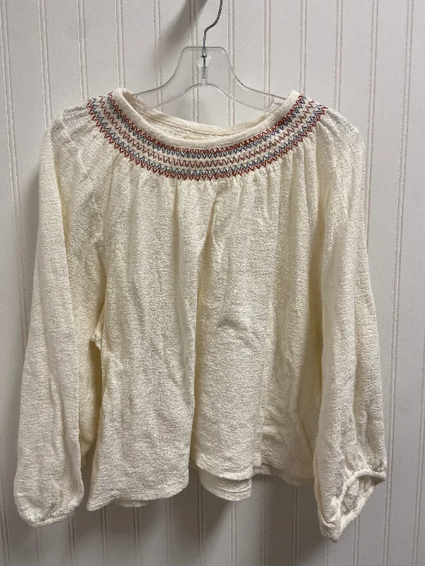 Women's Blouse with Mandarin CollarTop Long Sleeve By Madewell  Size: L