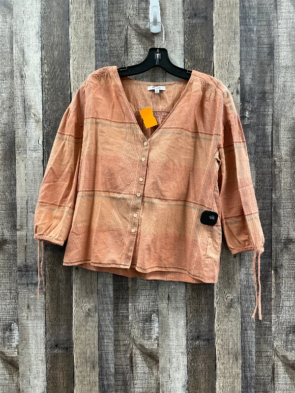 Women's Blouse with Peter Pan CollarTop Long Sleeve By Madewell  Size: Xs