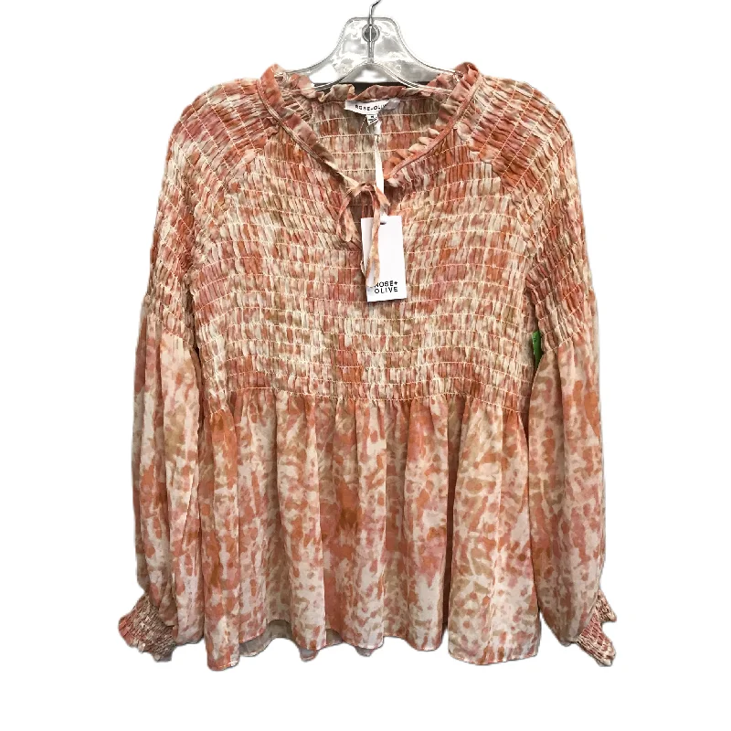 Women's Blouse with RufflesTop Long Sleeve By Rose And Olive  Size: M