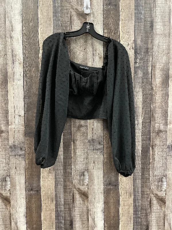 Women's Blouse with Shawl CollarTop Long Sleeve By Shein  Size: L