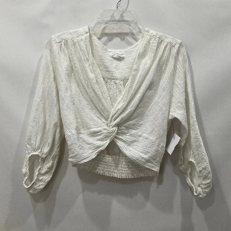 Women's Blouse with Notched CollarTop Long Sleeve By The Native One  Size: L