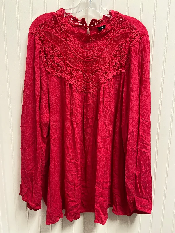 Women's Blouse with Mid-LengthTop Long Sleeve By Torrid  Size: 4x