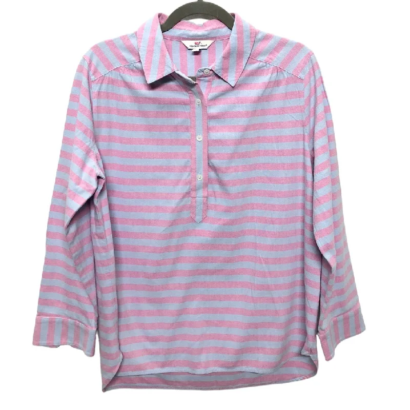 Women's Striped BlouseTop Long Sleeve By Vineyard Vines  Size: 8