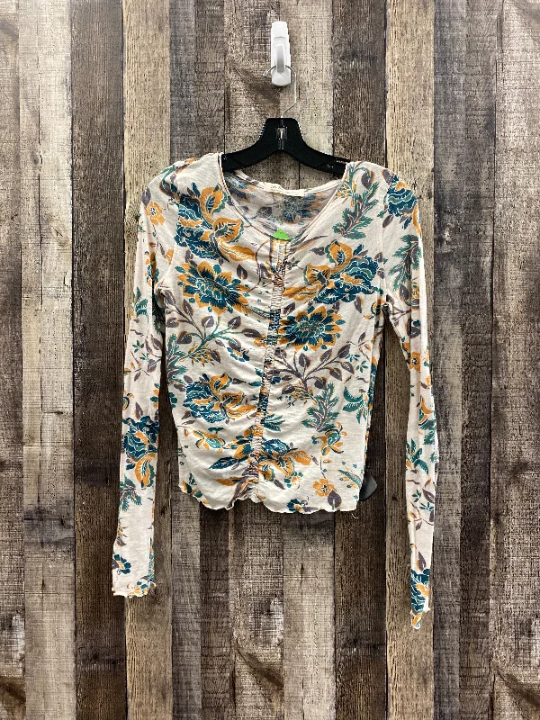 Women's Blouse with V-Shaped CollarTop Long Sleeve By We The Free  Size: M