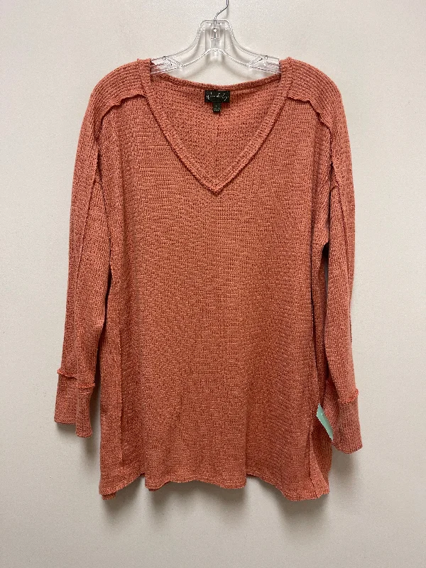 Women's Blouse with Low CollarTop Long Sleeve By Wonderly  Size: L