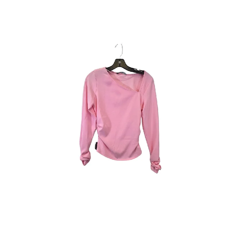 Women's Blouse with Narrow CollarTop Long Sleeve By Zara  Size: S